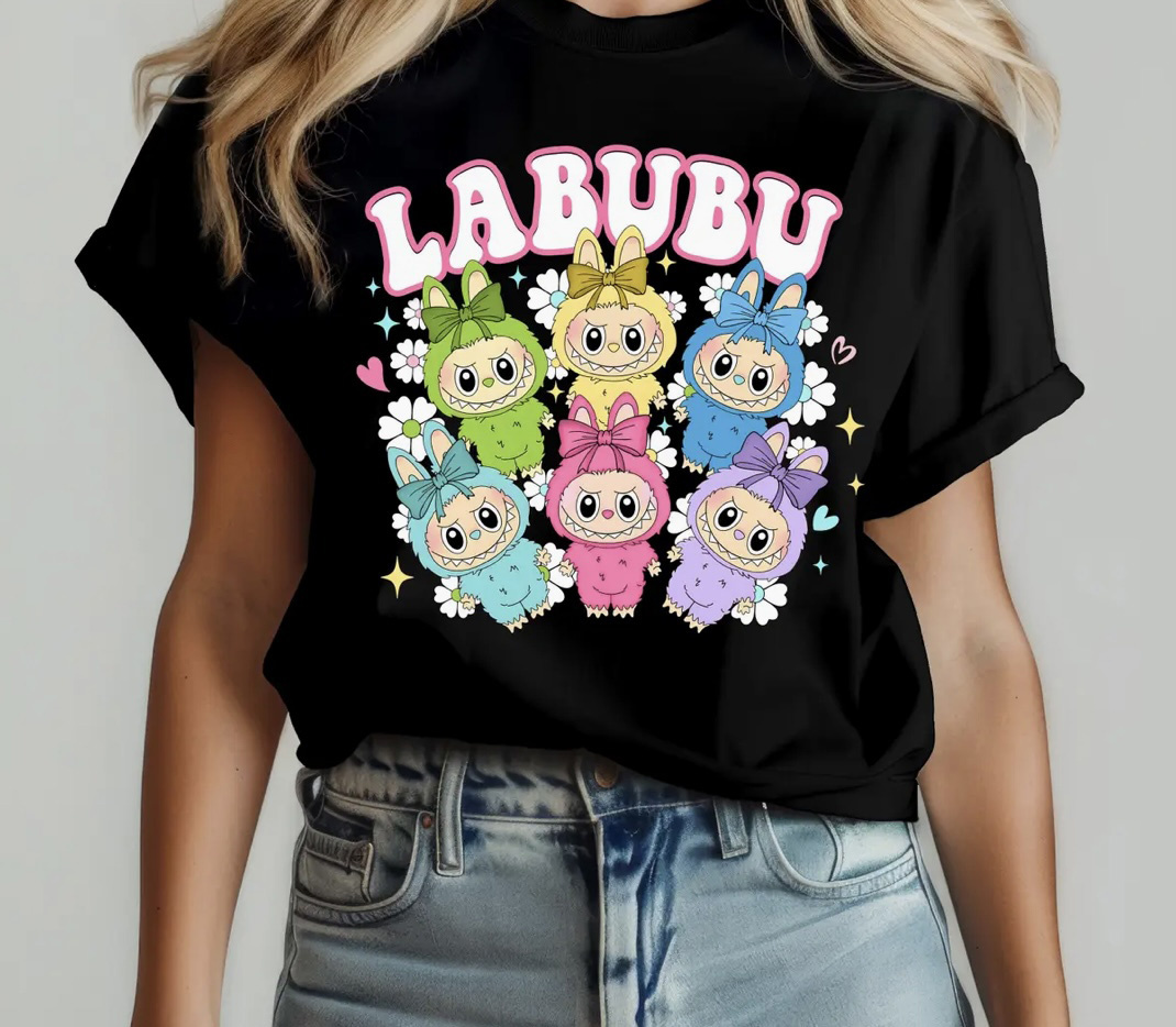 Labubu Inspired Black SS Tee
