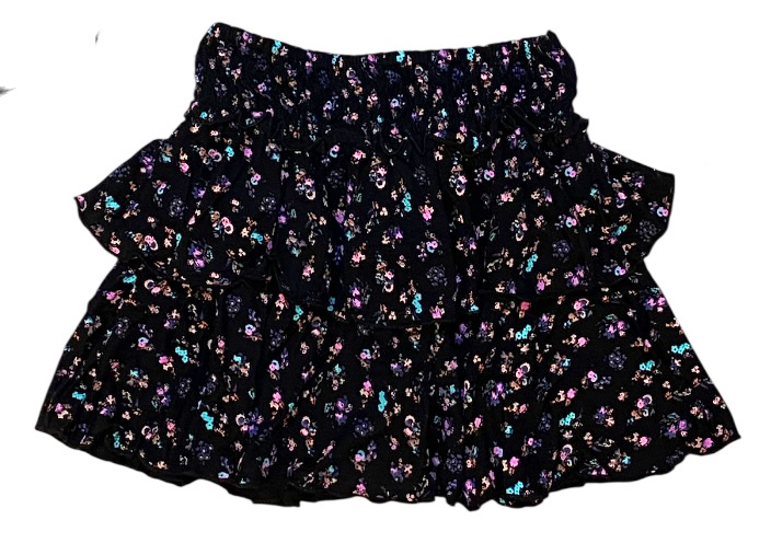 FBZ Blk Romance Floral Skirt