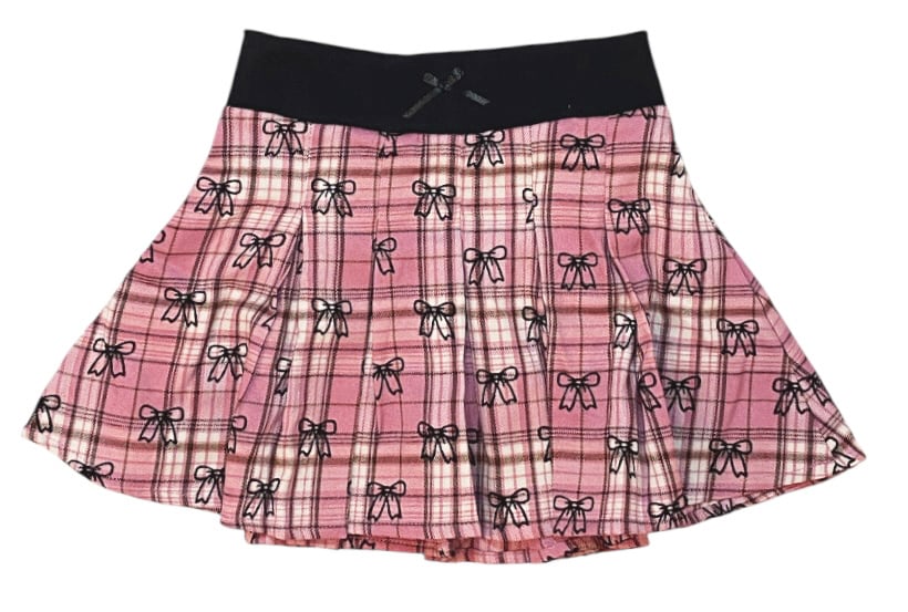 FBZ Pink Plaid Bows Skirt