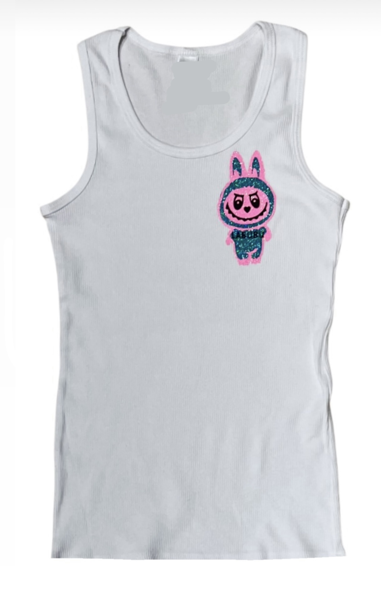 Glitter Labubu Inspired Ribbed Tank