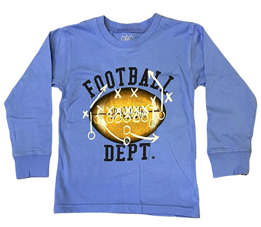 Wes and Willy Blue Football Dept. Infant LS Tee