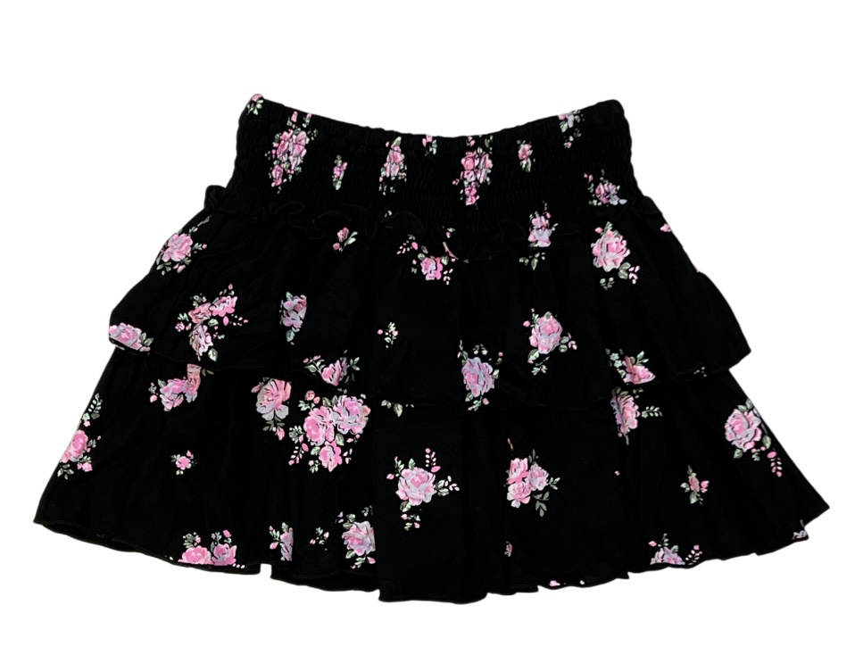 FBZ Pink Roses Ruffle Skirt