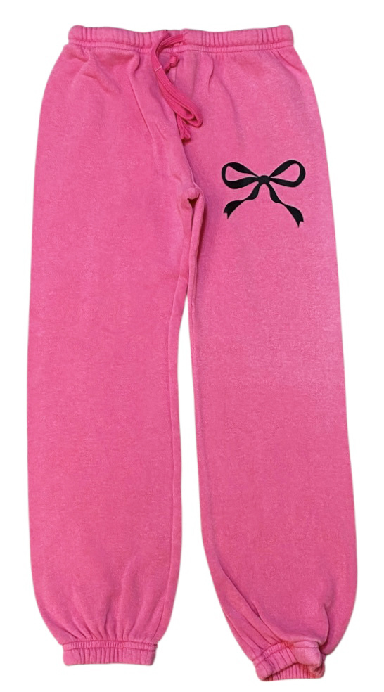 Love Junkie Pink Bow Fleece Sweatpant