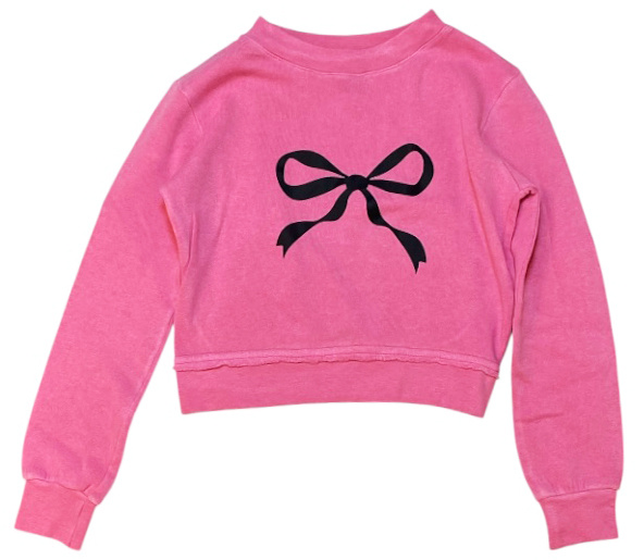 Love Junkie Pink Bow Fleece Sweatshirt