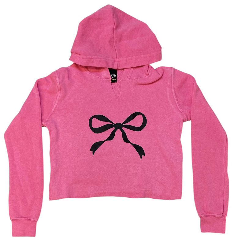 Love Junkie Pink Bow Fleece Hoodie