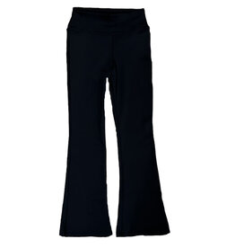 Dori Black Matte Stretch High Waisted Flare Legging