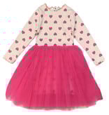 Petite Hailey Hot Pink Heart LS Tutu Dress