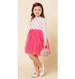Petite Hailey Hot Pink Heart LS Tutu Dress