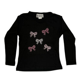 Dori 5 Bow Black LS Ribbed Top