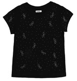 Mia NYC Black Stud Bows Top