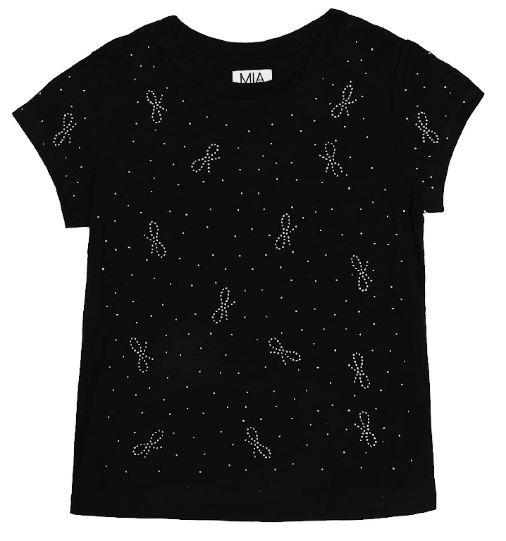 Mia NYC Black Stud Bows Top