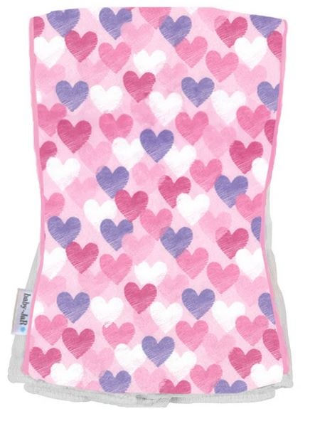 Baby Jar Doodle Hearts Burp Cloth