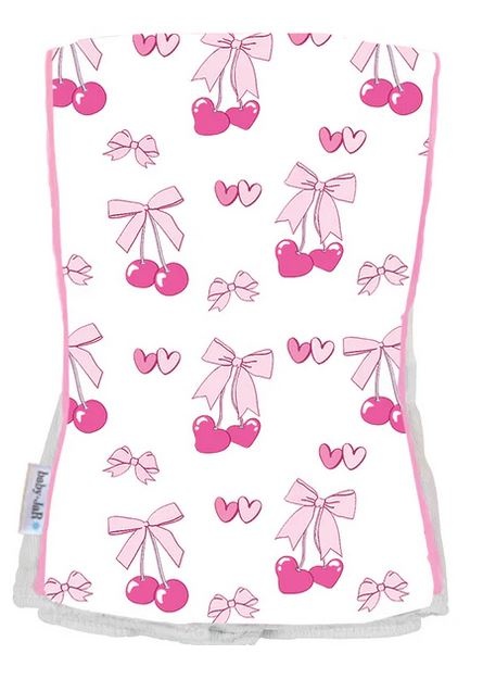 Baby Jar Cherry Bows Burp Cloth