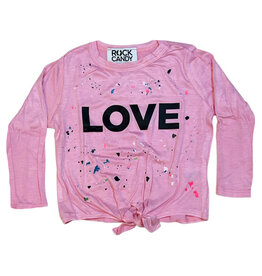 Rock Candy Pink Love Splatter Infant LS Top