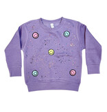 Rock Candy Lavendar Smiles Splatter Sweatshirt