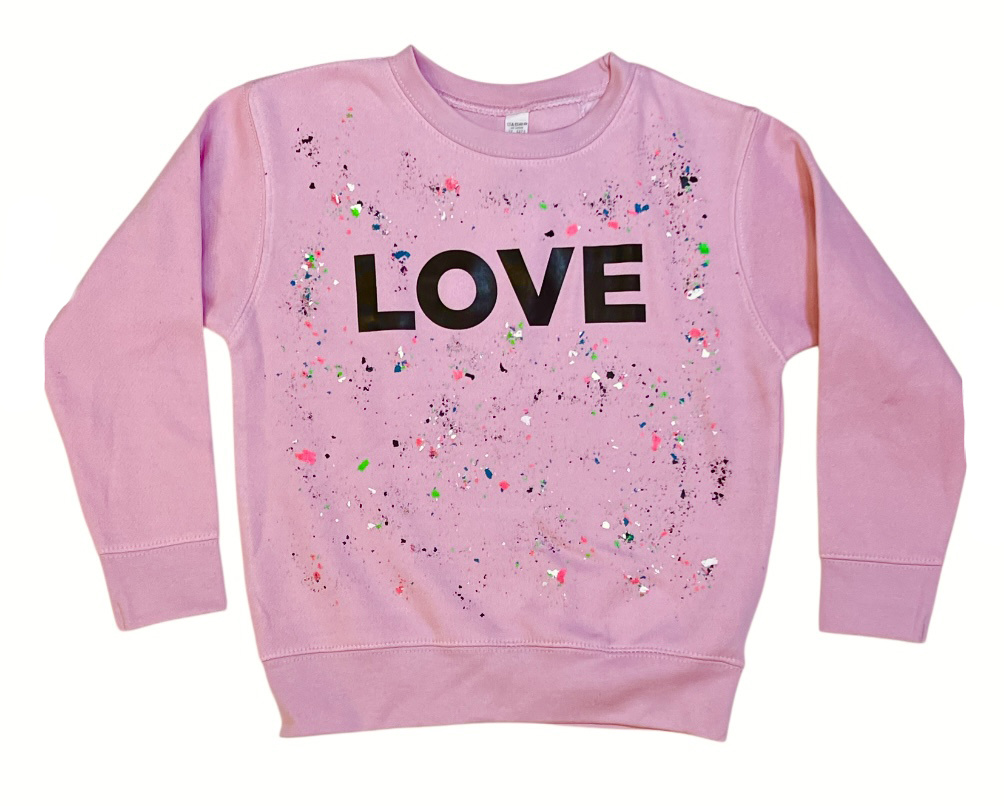 Rock Candy Pink Love Splatter Sweatshirt
