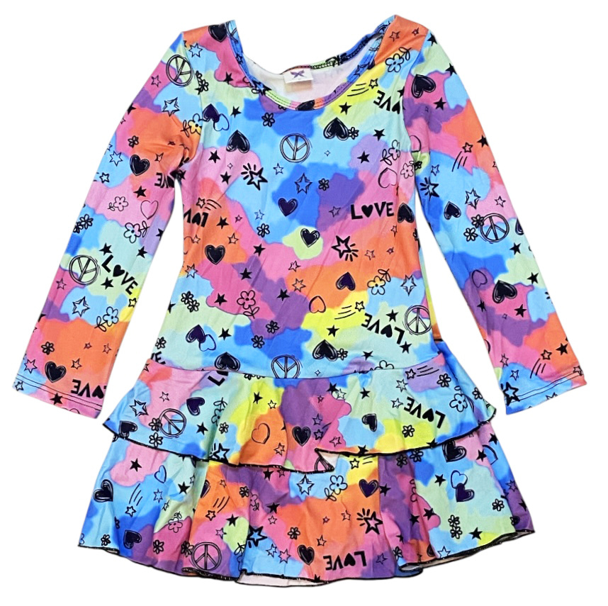 Social Butterfly Doodles Ruffle Dress