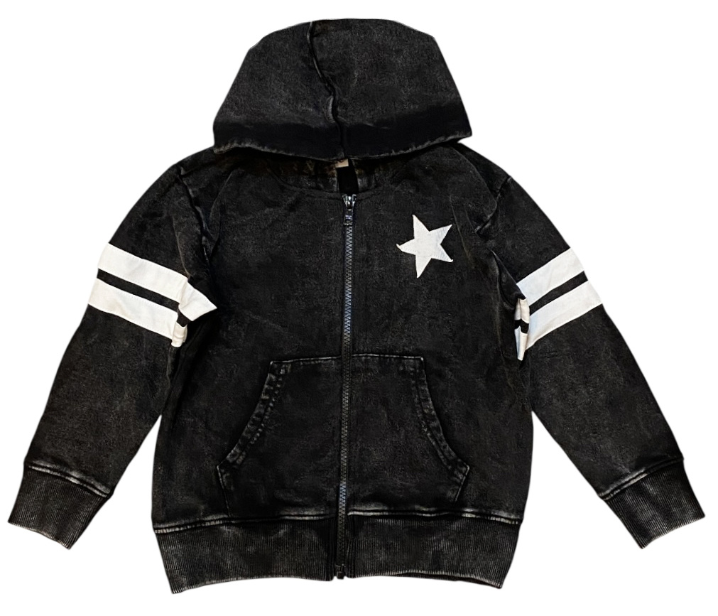 Mish Black Enz Sport Star Zip Hoodie