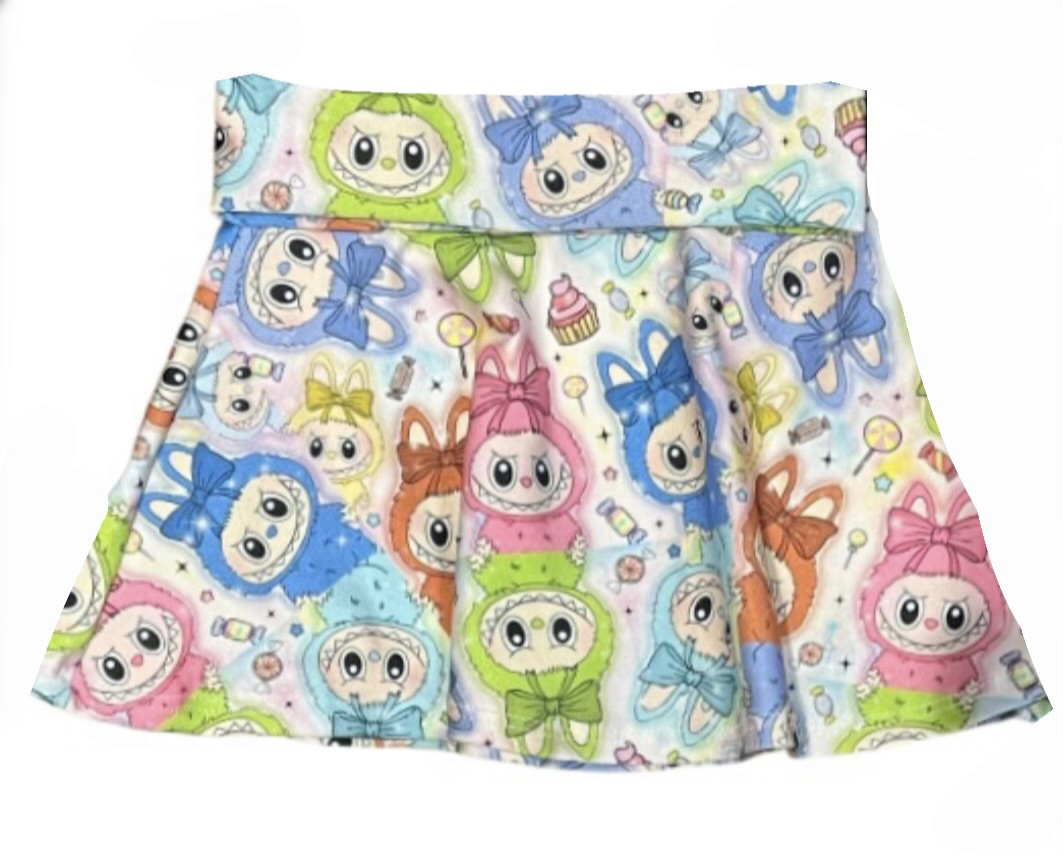 Labubu Insp. Bright Skater Skirt - PREORDER
