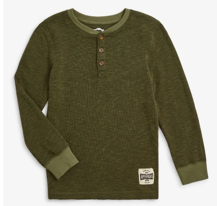Appaman Dark Olive Thermal Henley