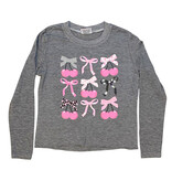 Firehouse Grey Cherry Bow LS Tee