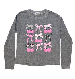 Firehouse Grey Cherry Bow LS Tee