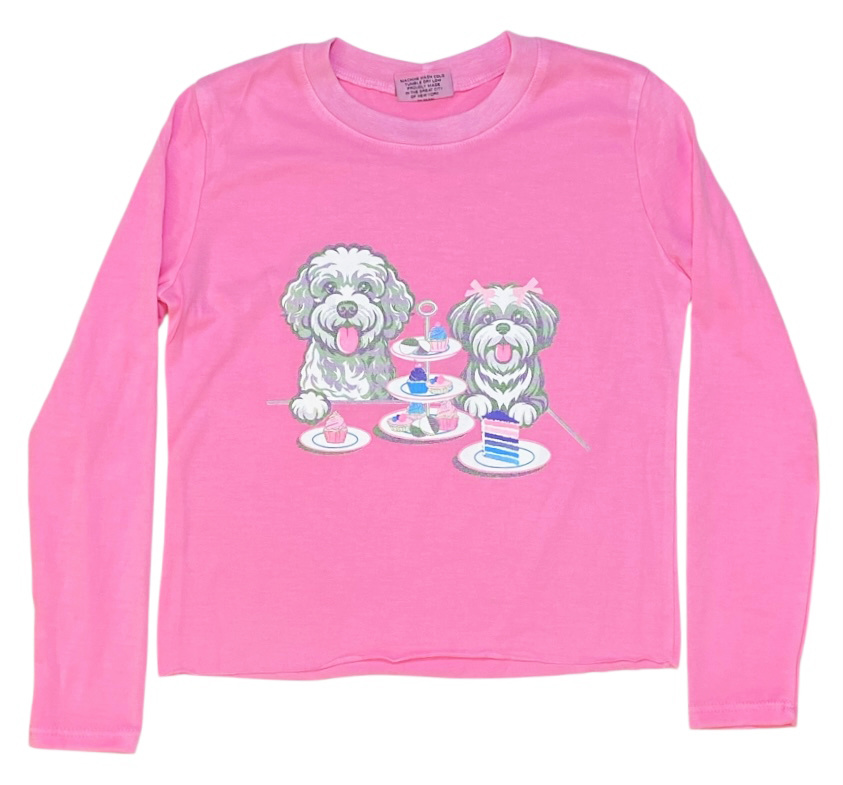 Firehouse Neon Pink Puppy Party LS Tee