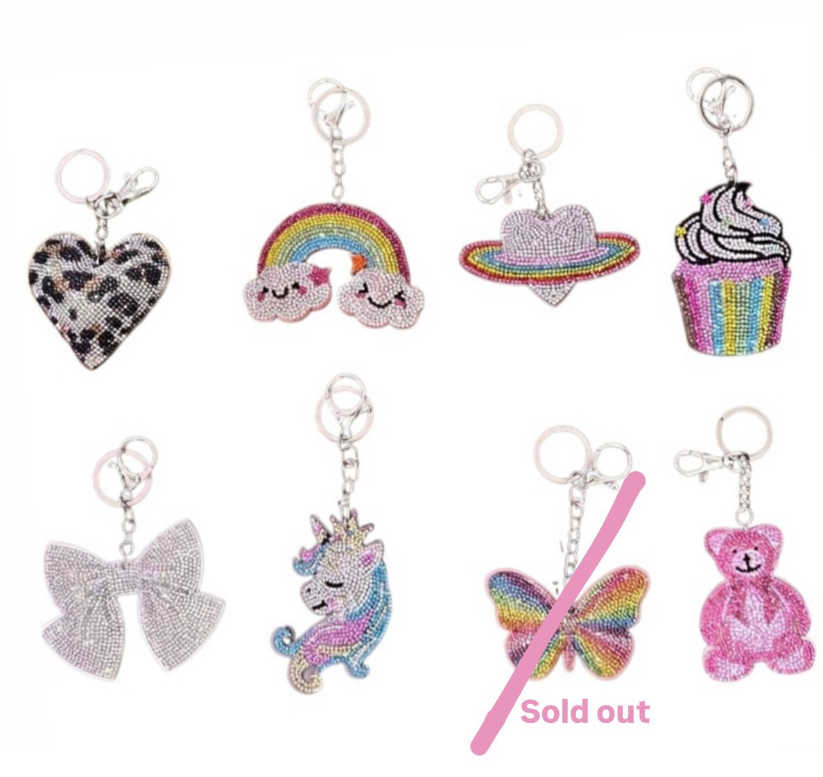 Bari Lynn Crystal Keychain Bag Charm