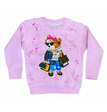 Rock Candy Pink Bear Splatter Sweatshirt