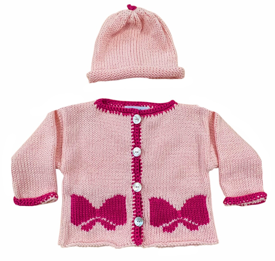 Luba Robert Pink Bow Sweater Set