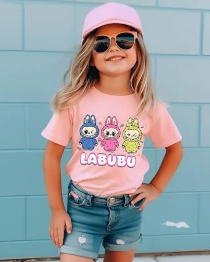 Labubu Inspired Pink SS Tee