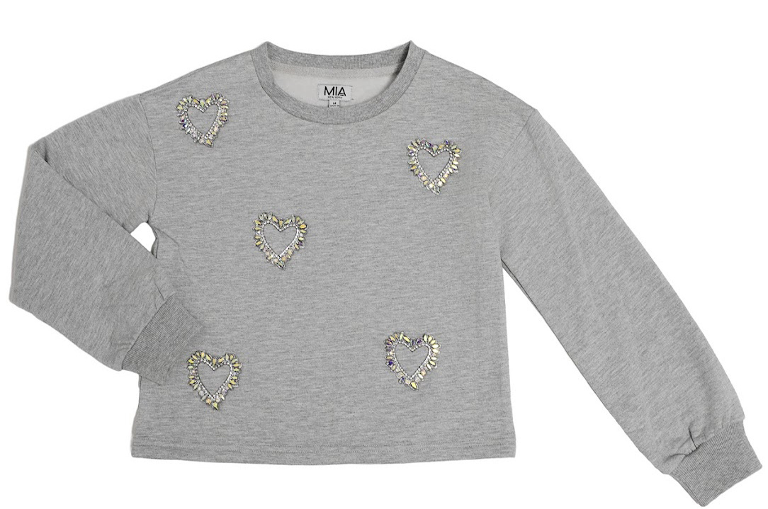 Mia NYC Silver Bling Heart Top