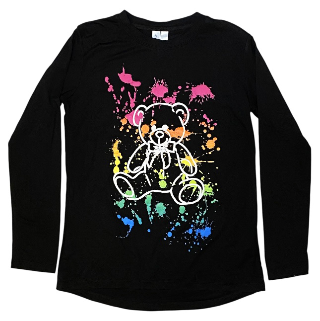 Malibu Sugar Splatter Teddy Bear LS Tee