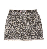 Vintage Havana Leopard Fray Hem Skort