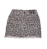 Vintage Havana Leopard Fray Hem Skort