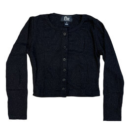 FBZ Black Sparkle Ribbed Cardigan