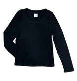 Suzette Black Ribbed LS Top