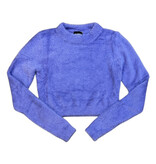 KatieJ NYC Brt Lavender Mara Cropped Fuzzy Sweater