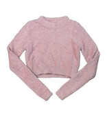 KatieJ NYC Misty Pink Mara Cropped Fuzzy Sweater