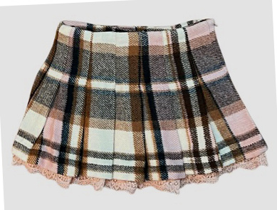 KatieJ NYC Elicia Pink/Neutral Plaid Skirt