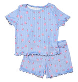 Cheryl Kids Blue Floral Pointelle PJ Set