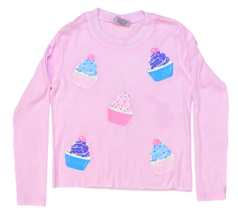 Firehouse Ice Pink Cupcakes LS Tee