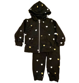 FBZ Black Mini Hearts Infant Sweatsuit
