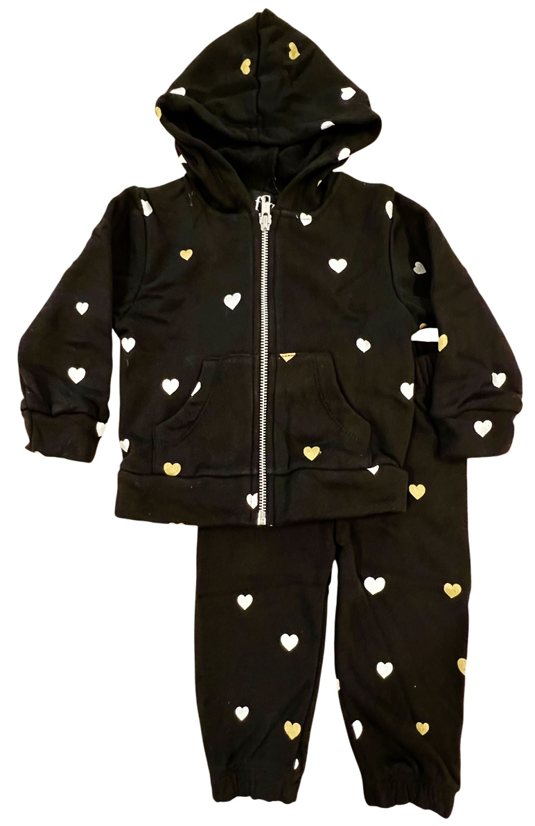 FBZ Black Mini Hearts Infant Sweatsuit