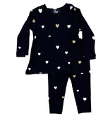 FBZ Black Mini Hearts Infant Legging Set