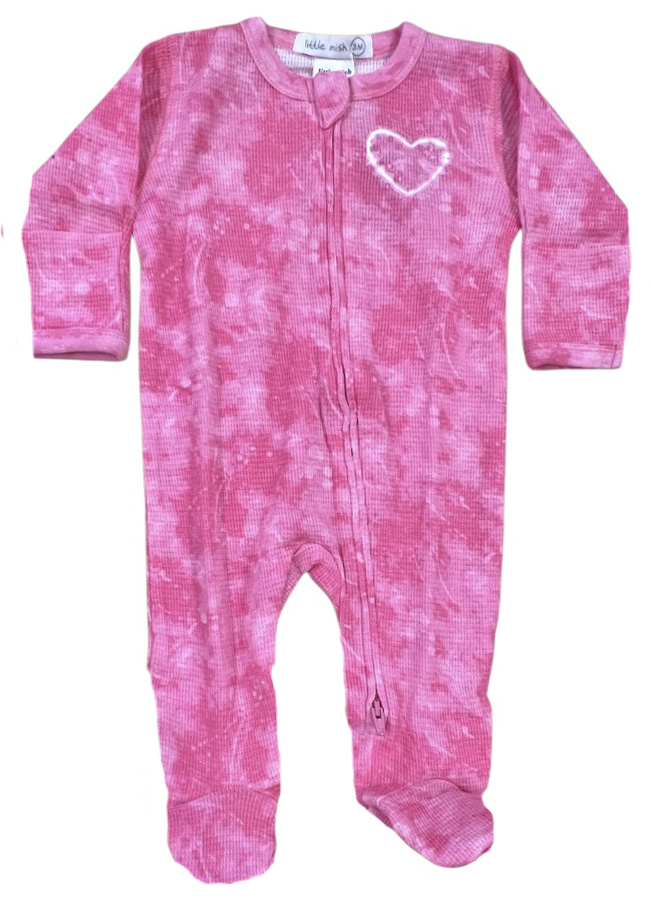 Little Mish Pink Crush Hrt Thermal Footie