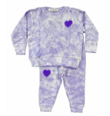 Little Mish Lilac Crush Heart Sweatpant Set