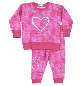 Little Mish Pink Crush Heart Sweatpant Set