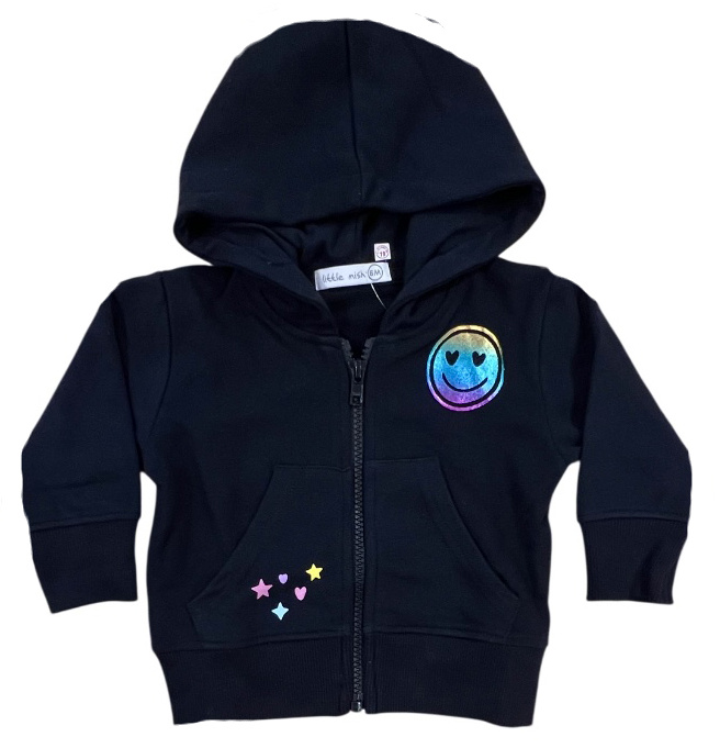 Little Mish Metallic Rainbow Smile Hoodie