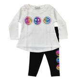 Little Mish Metallic Rainbow Smile Legging Set